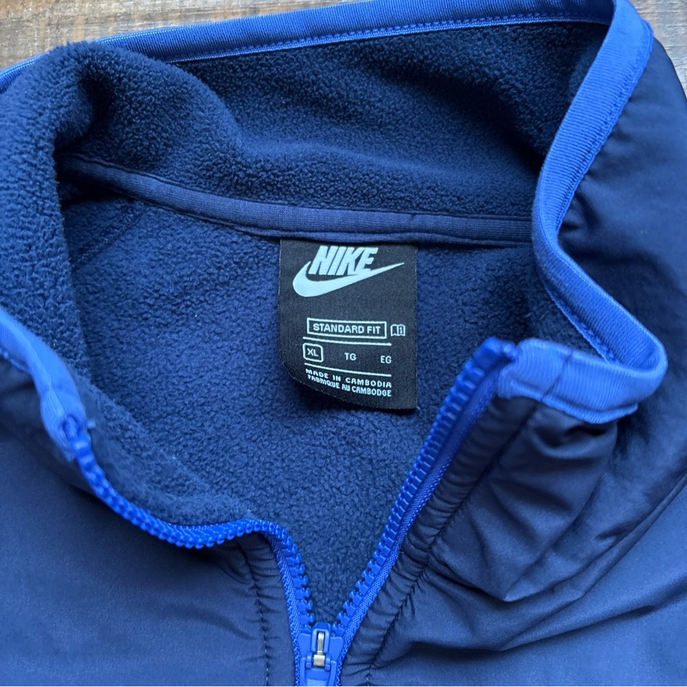 Nike Men’s XL Navy Quarter-Zip Fleece Pullover Blue pockets - Picture 5 of 5